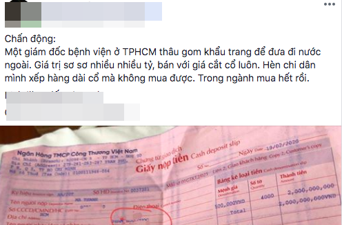Thông tin về vụ việc lan truyền trên mạng xã hội