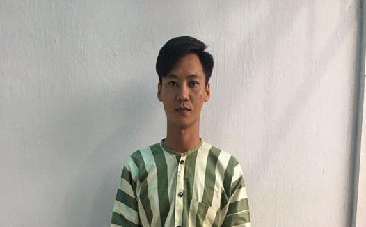 Đối tượng Sơn tại cơ quan công an. Ảnh: CA