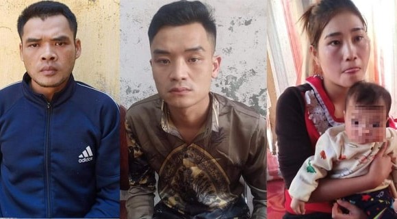 3 đối tượng Xeo Văn Lâm, Xeo Văn Đại và Ven Thị Thủy (từ trái sang)