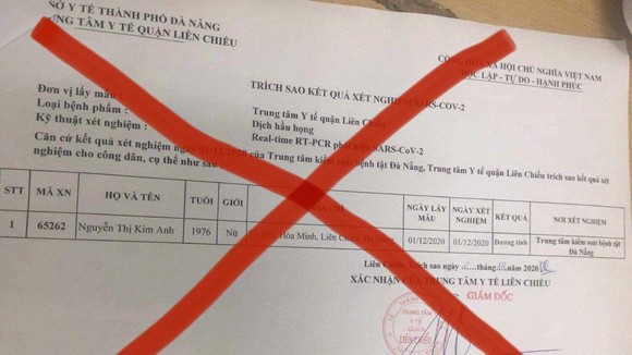 Phiếu kết quả xét nghiệm giả mạo gây hoang mang dư luận