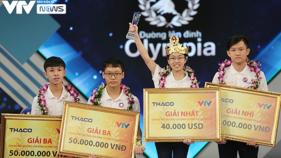 Nguyễn Thị Thu Hằng (Trường THPT Kim Sơn A, Ninh Bình) xuất sắc trở thành nhà vô địch cuộc thi Đường lên đỉnh Olympia 2020. Ảnh: VTV