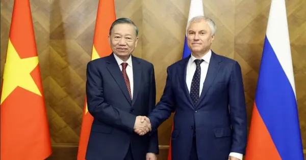 Tổng Bí thư, Chủ tịch nước Tô Lâm hội kiến Chủ tịch Duma Quốc gia Nga Vyacheslav Volodin