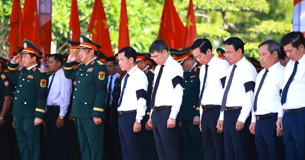 Thủ tướng Lê Minh Hưng dự lễ truy điệu và an táng 28 hài cốt liệt sĩ hy sinh tại Lào