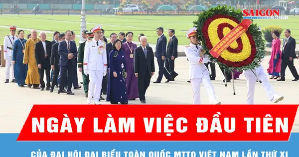 Đoàn đại biểu tham dự Đại hội đại biểu toàn quốc MTTQ Việt Nam lần thứ XI vào Lăng viếng Chủ tịch Hồ Chí Minh