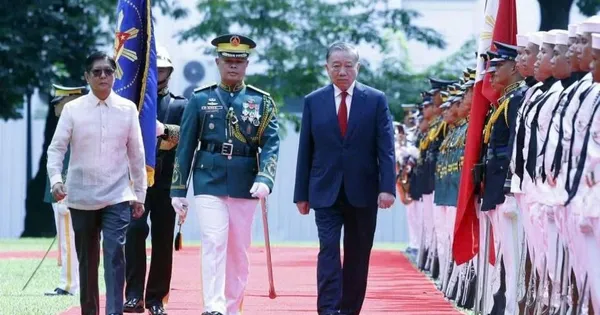 Lễ đón Tổng Bí thư, Chủ tịch nước Tô Lâm thăm cấp Nhà nước Philippines