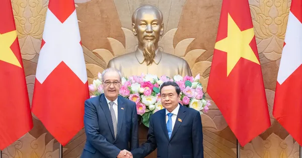 Chủ tịch Quốc hội Trần Thanh Mẫn hội kiến Tổng thống Liên bang Thụy Sĩ Guy Parmelin