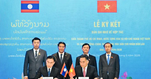 TPHCM và Thủ đô Viêng Chăn ký kết Bản ghi nhớ hợp tác giai đoạn 2026 - 2030