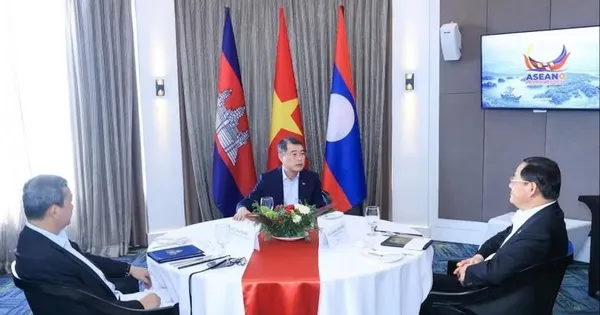 Thủ tướng Lê Minh Hưng làm việc với các Thủ tướng Campuchia và Lào