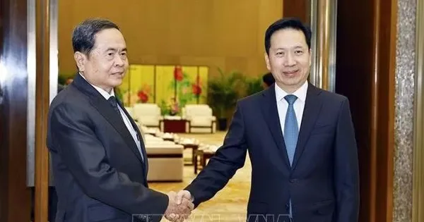 Chủ tịch Quốc hội Trần Thanh Mẫn tiếp Bí thư Tỉnh ủy Thiểm Tây