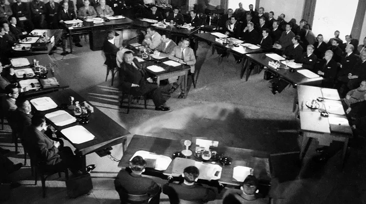 Quang cảnh Phiên khai mạc Hội nghị Geneva về Đông Dương, ngày 8-5-1954. Ảnh tư liệu