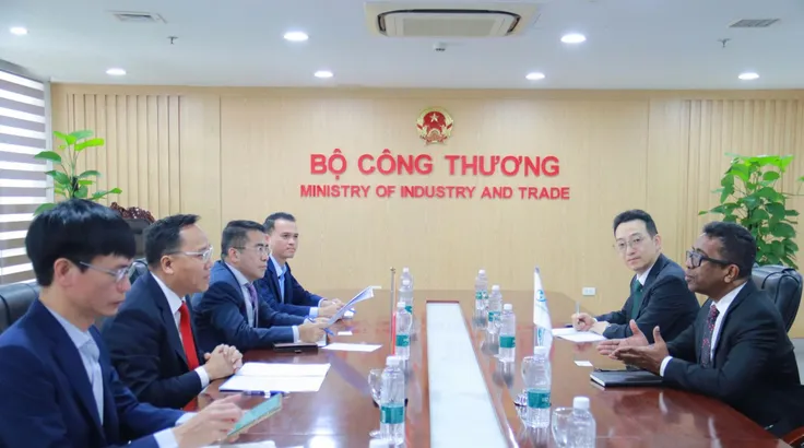 Thứ trưởng Nguyễn Hoàng Long tiếp và làm việc với đại diện Cơ quan Năng lượng Tái tạo Quốc tế