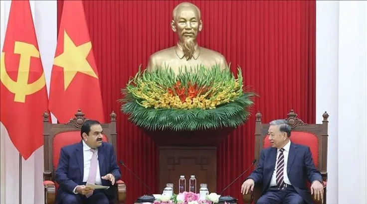 Indian billionaire Gautam Adani met To Lam, general secretary of Vietnam's Communist Party, on Wednesday (July 30, 2025). Courtesy of Vietnam News Agency.