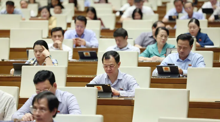 Các đại biểu dự phiên họp, sáng 17-5. Ảnh: QUANG PHÚC
