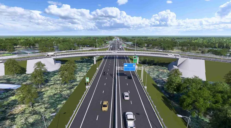 Phối cảnh đường Vành đai 4 TPHCM. Ảnh: Sở Xây dựng TPHCM