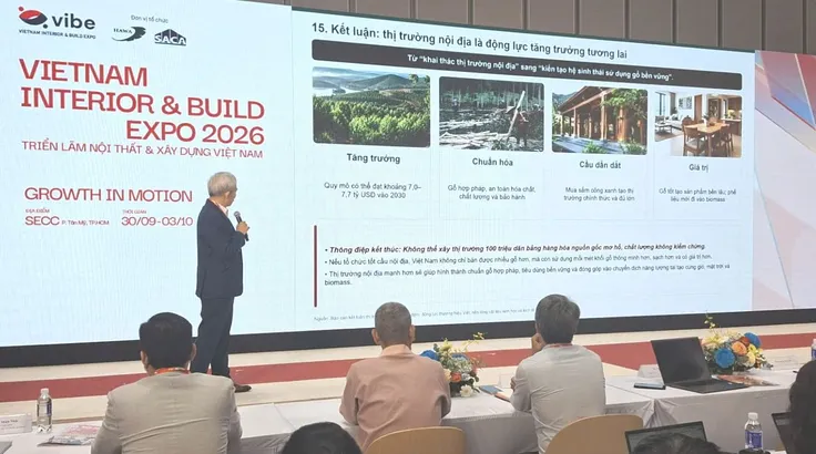 Lãnh đạo HAWA chia sẻ về thị trường gỗ nội địa năm 2026. Ảnh: TT