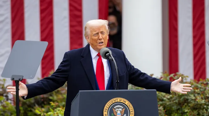 Tổng thống Mỹ Donald Trump phát biểu tại Nhà Trắng. Ảnh: THX/TTXVN