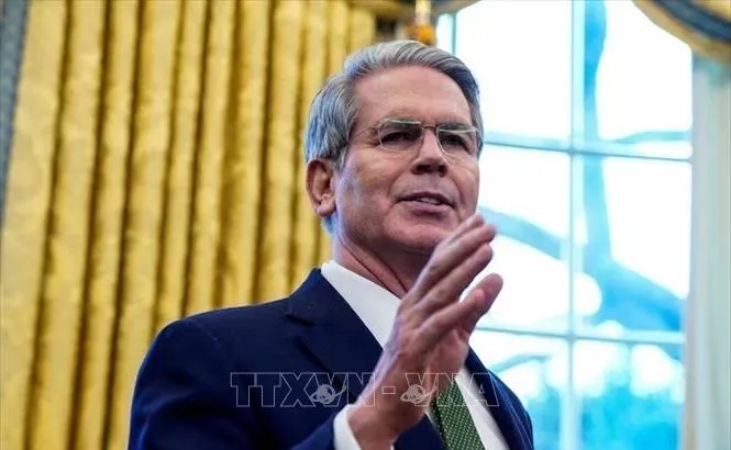 Bộ trưởng Tài chính Mỹ Scott Bessent phát biểu tại Nhà Trắng. Ảnh: TTXVN