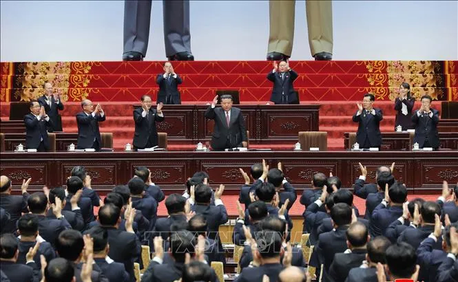 Nhà lãnh đạo Triều Tiên Kim Jong Un tại kỳ họp thứ nhất của Quốc hội tại Bình Nhưỡng, ngày 22/3/2026. Ảnh: Yonhap/TTXVN