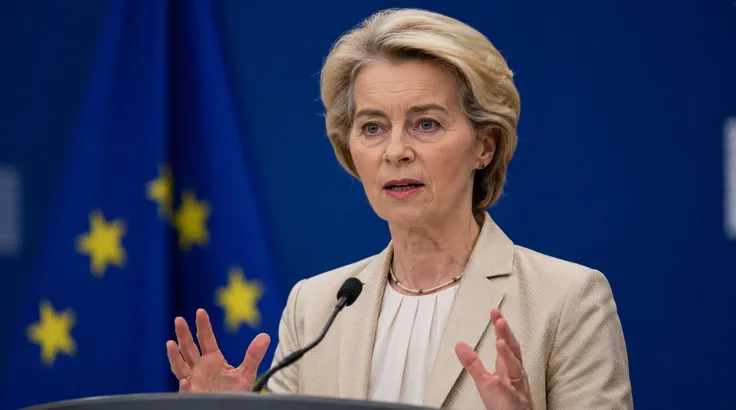 Ảnh minh họa Chủ tịch Ủy ban châu Âu Ursula von der Leyen: AI