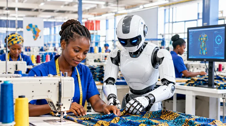 AI và robot định giúp 'nâng cấp' ngành dệt may châu Phi. Ảnh minh họa: AI