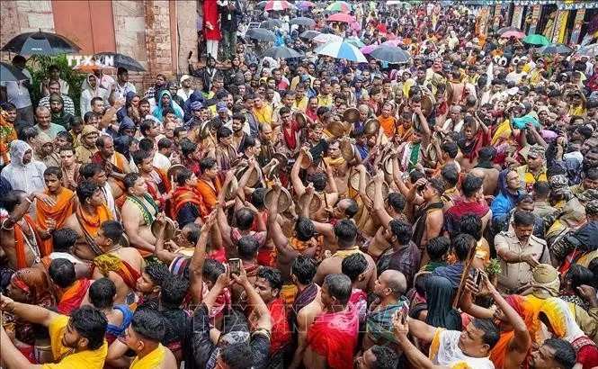 Người dân tham gia sự kiện tôn giáo ở khu vực Puri của bang Odisha, miền Đông Ấn Độ. Ảnh tư liệu - minh họa: ANI/TTXVN phát