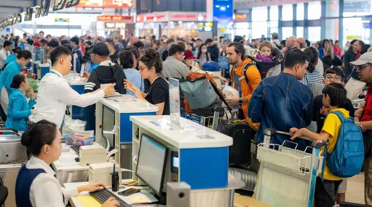 Sân bay Nội Bài đón gần 118.000 lượt khách trong ngày cao điểm Tết