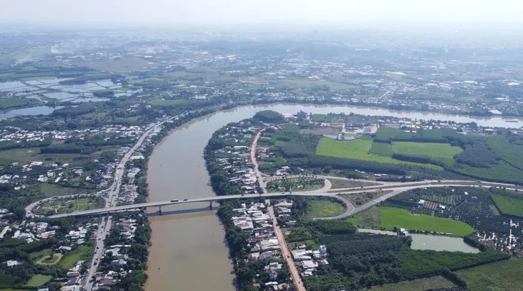 Cầu Thủ Biên nối Đồng Nai với Thành phố Hồ Chí Minh đã được xây dựng, tới đây cầu này sẽ thuộc dự án đường Vành đai 4 - Thành phố Hồ Chí Minh. (Ảnh: Công Phong/TTXVN) 