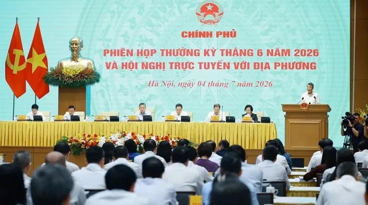Phiên họp Chính phủ thường kỳ tháng 6 và Hội nghị trực tuyến Chính phủ với địa phương. (Ảnh: Dương Giang/TTXVN)