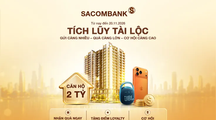 Sacombank khuyến mại 9 tỷ đồng cho khách hàng cá nhân