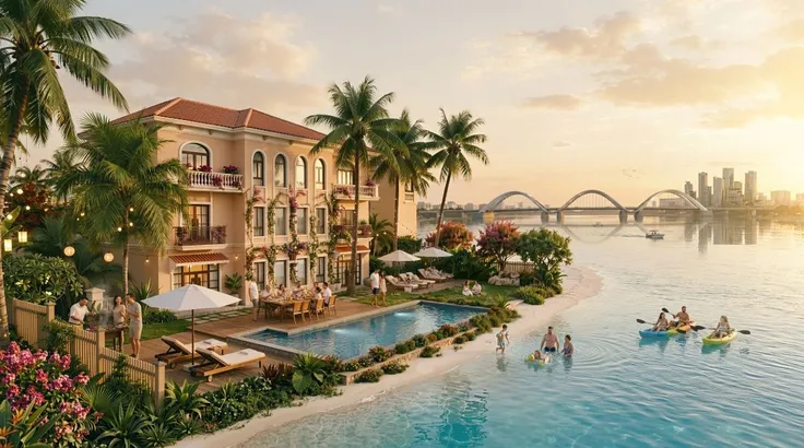 Ngôi nhà trong siêu đô thị biển Cần Giờ mở ra khả năng tổ chức không gian sinh hoạt chung và riêng cho gia đình nhiều thế hệ.