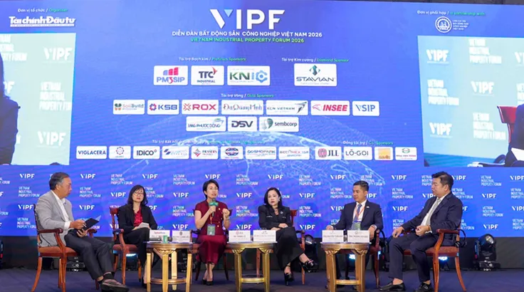 Quang cảnh Diễn đàn Bất động sản công nghiệp Việt Nam (VIPF) lần thứ 6 - năm 2026 được tổ chức với sự phối hợp của Báo Tài chính - Đầu tư và Liên Chi hội Bất động sản công nghiệp Việt Nam. 