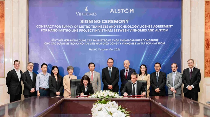 Vingroup và Alstom - tập đoàn công nghệ đường sắt hàng đầu thế giới đã ký hợp đồng cung cấp tàu và chuyển giao quyền sử dụng công nghệ.