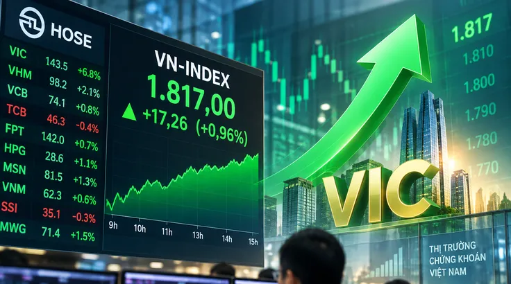 VIC trở lại, VN Index tăng hơn 17 điểm