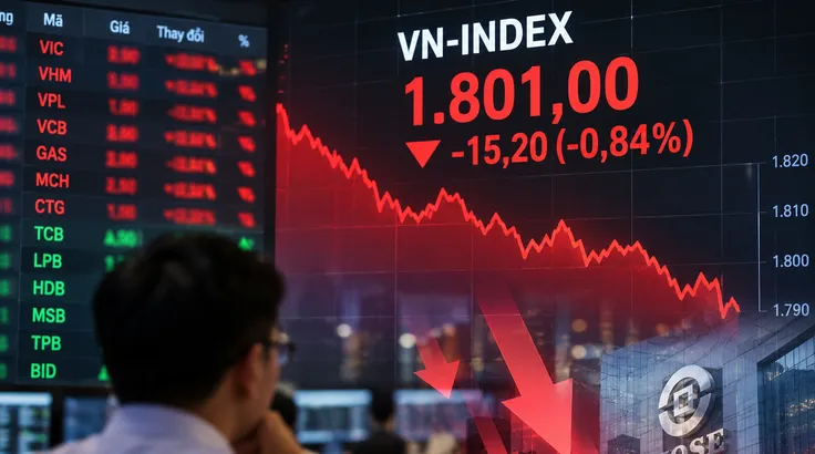 Khối ngoại bán ròng hơn 1.000 tỷ đồng, VN Index giảm mạnh