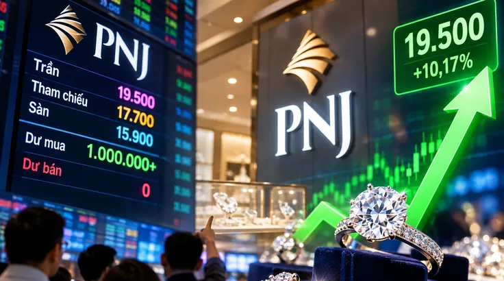 Cổ phiếu PNJ bất ngờ tăng trần