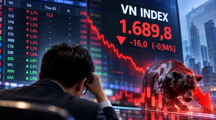 Bảng điện xanh, VN Index vẫn 'bốc hơi' 16 điểm