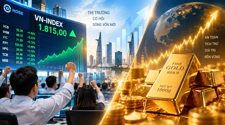 Chứng khoán, vàng tuần này: VN Index vượt dốc, vàng tiếp tục 'dò đáy'?
