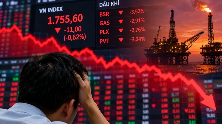Cổ phiếu dầu khí bị bán tháo