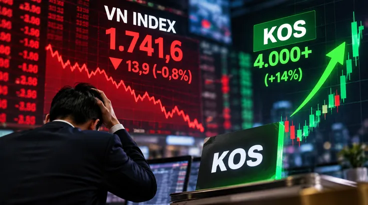 VN Index chưa qua 'sóng gió', KOS ngắt mạch 30 phiên sàn