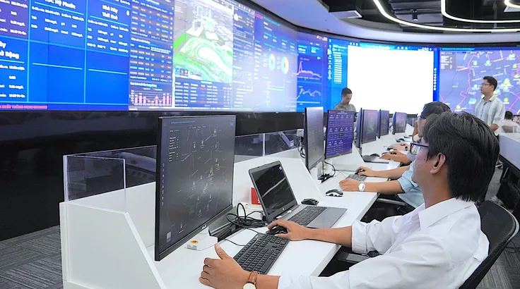 Hệ thống điều hành thông minh tại khu đô thị KHCN của tập đoàn Becamex Bình Dương. ẢNH: QUANG HUY