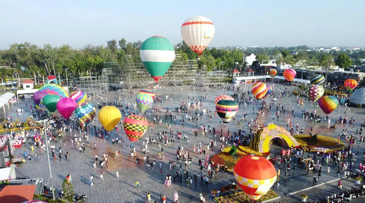 Trình diễn khinh khí cầu mừng năm mới 2026 tại Sa Đéc