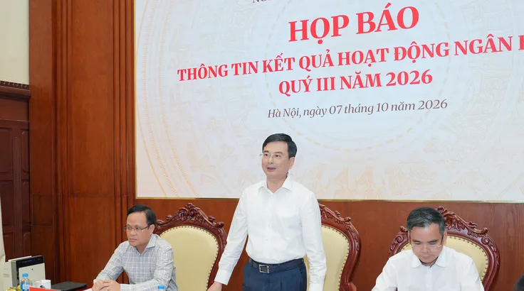 Phó Thống đốc Phạm Thanh Hà phát biểu tại buổi họp báo. Ảnh: Lưu Thủy