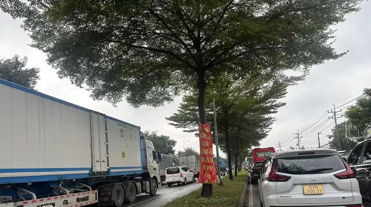 Phương tiện di chuyển qua khu vực cầu Ông Lớn rất khó khăn. Ảnh: QUỐC HÙNG