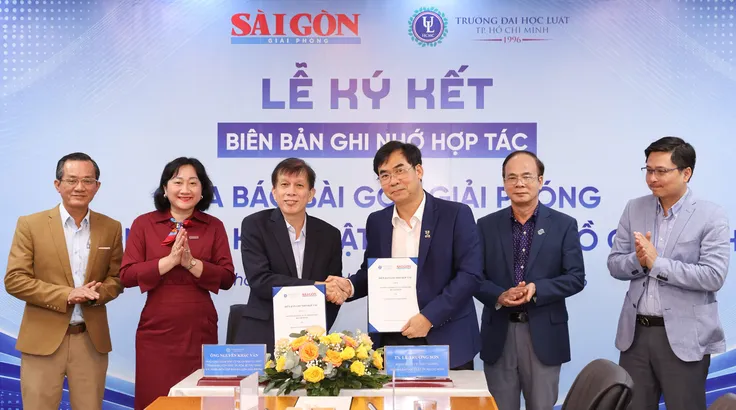 Báo SGGP và Trường Đại học Luật TPHCM ký kết Biên bản ghi nhớ hợp tác