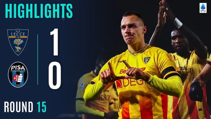 Lecce vs Pisa 1-0: Lameck Banda căng ngang kiến tạo, Nikola Stulic đệm bóng chớp nhoáng ghi bàn duy nhất