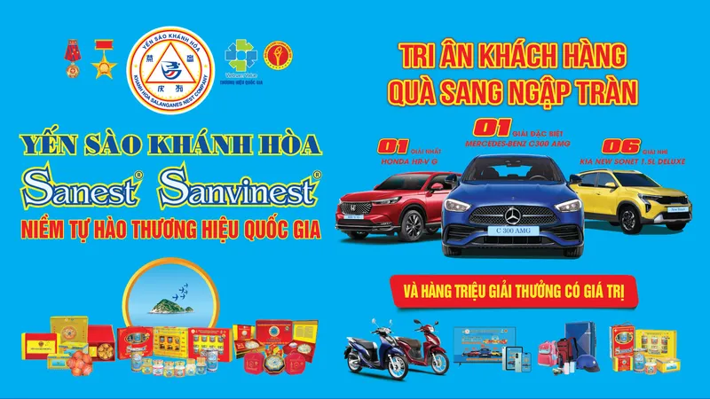 Yến sào Khánh Hòa tri ân khách hàng: Cơ hội vàng trúng quà 100 tỷ đồng!