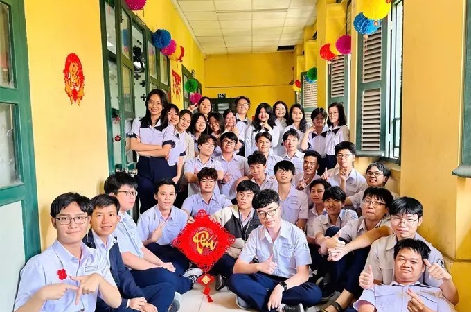 Students of the Tran Dai Nghia High school for the Gifted in HCMC (Photo: SGGP)