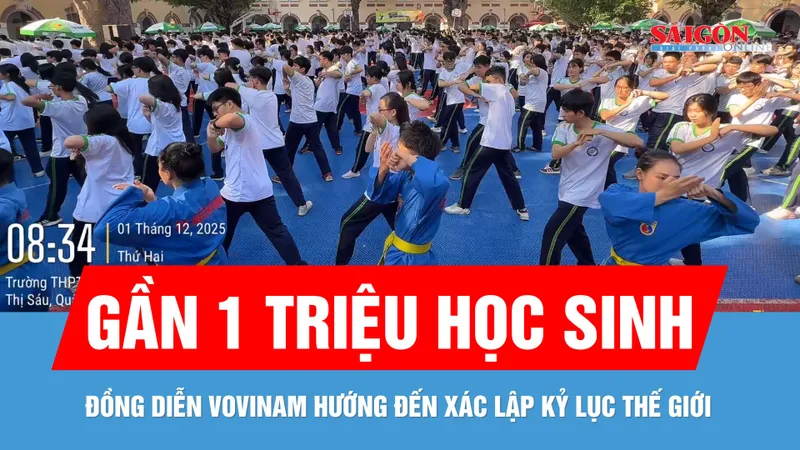 TPHCM: Gần 1 triệu học sinh đồng diễn Vovinam hướng đến xác lập kỷ lục thế giới