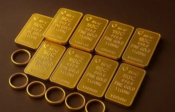 Giá vàng miếng SJC, vàng nhẫn 9999 tăng 600.000 đồng/lượng