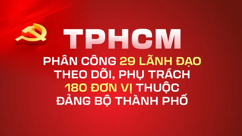 TPHCM phân công 29 lãnh đạo theo dõi, phụ trách 180 đơn vị thuộc Đảng bộ thành phố